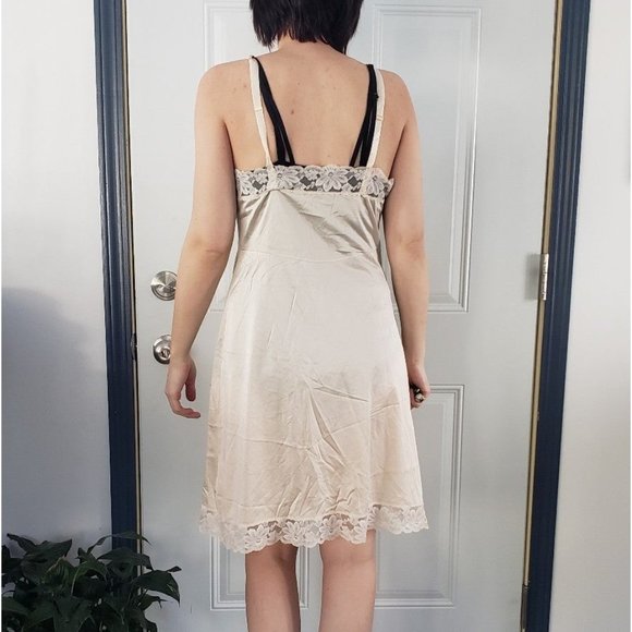 Vintage Beige Nylon Slip Dress - Picture 3 of 3
